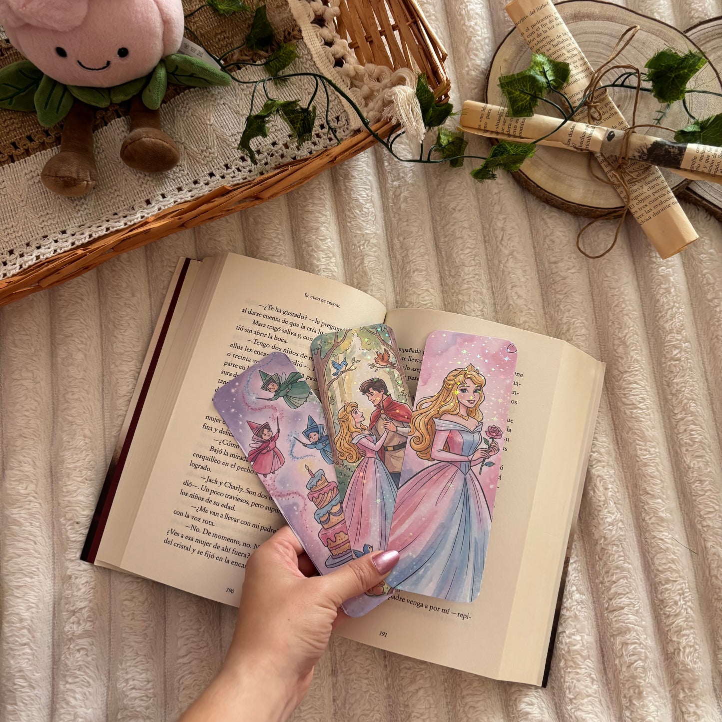 Pack 3 marcapáginas holográficos Aurora Bella durmiente