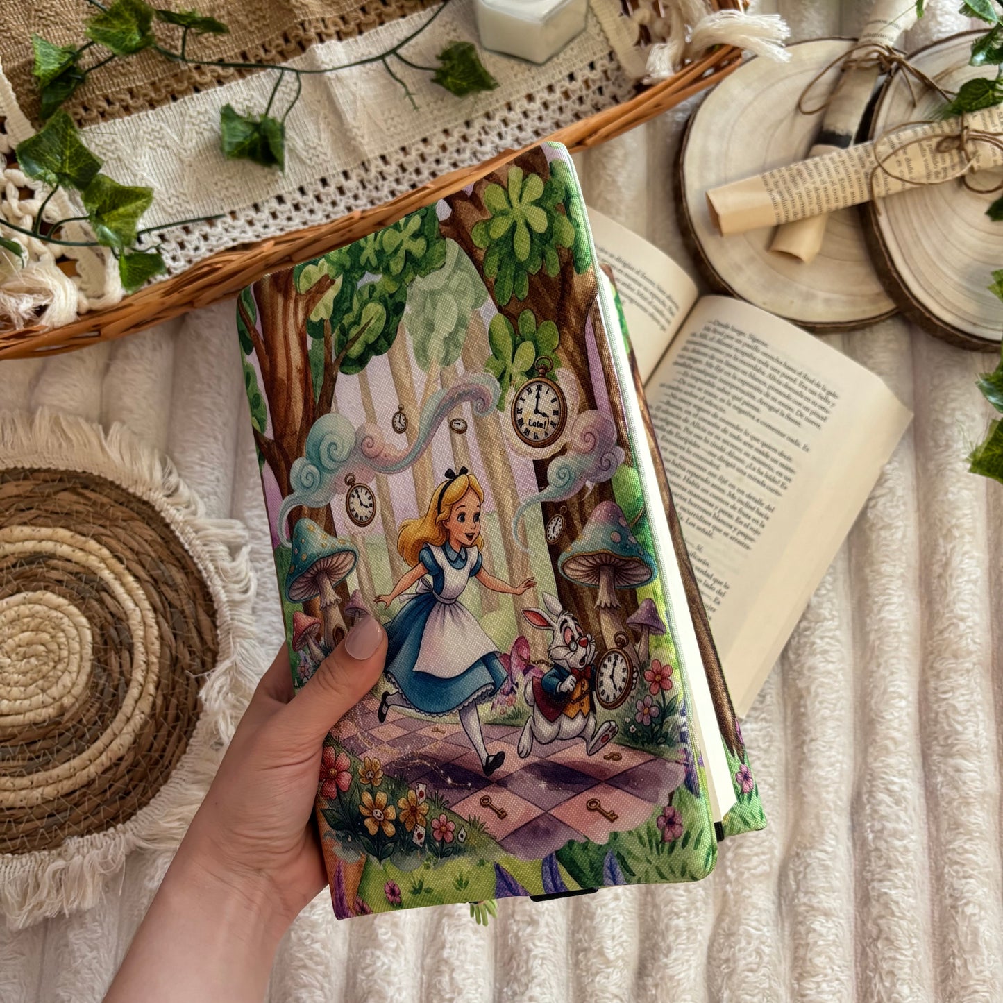 Funda ajustable en el país de las maravillas impermeable