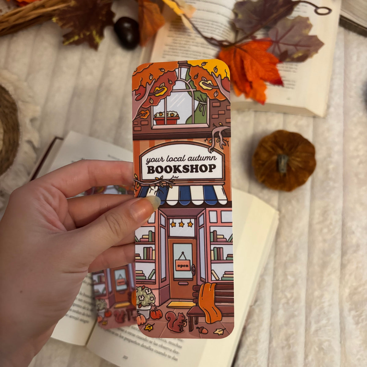Marcapáginas local autumn bookshop