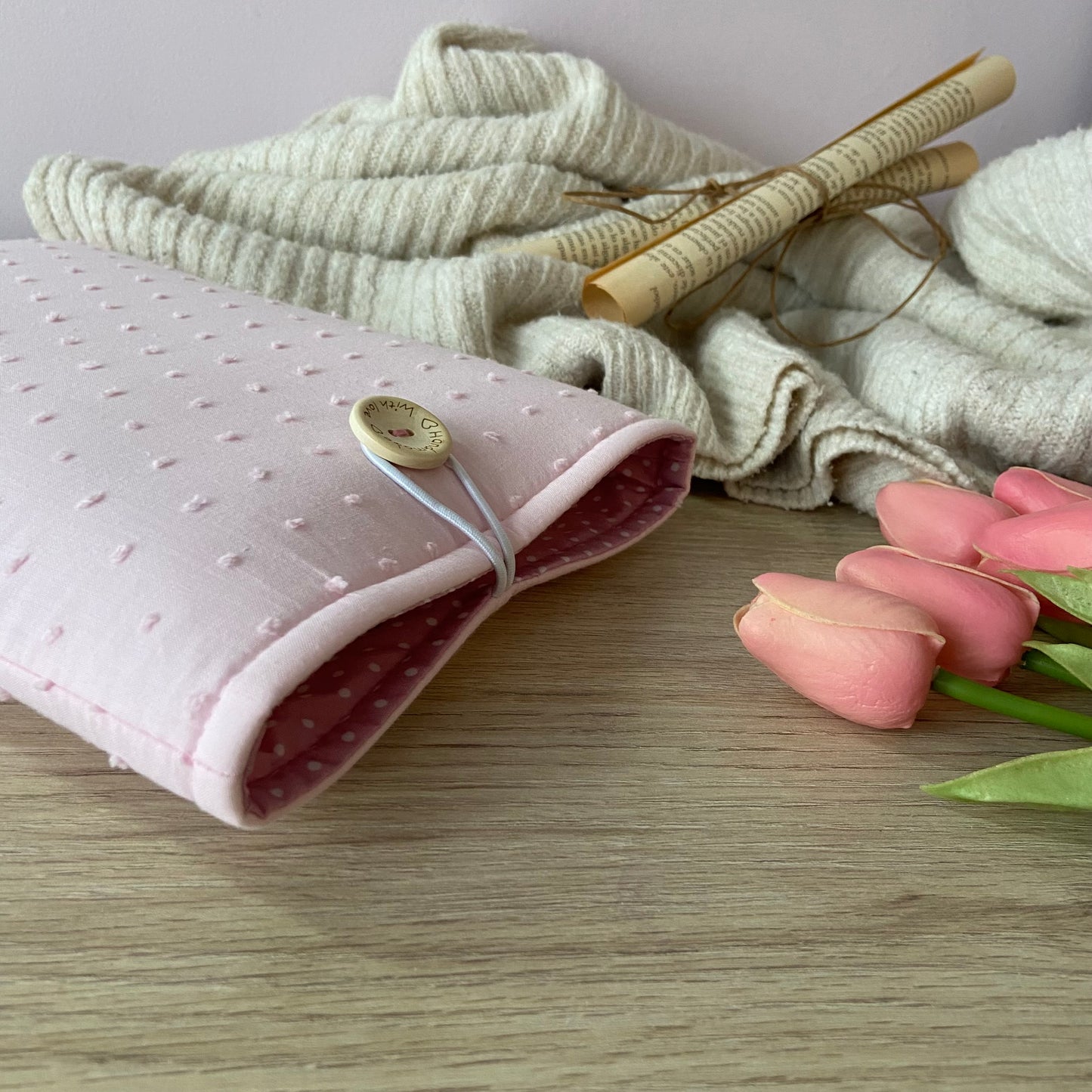 Funda literaria plumeti rosa