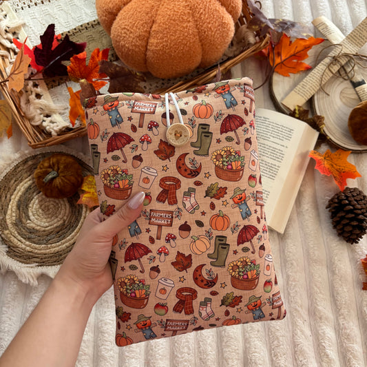 Funda literaria farmer market in autumn