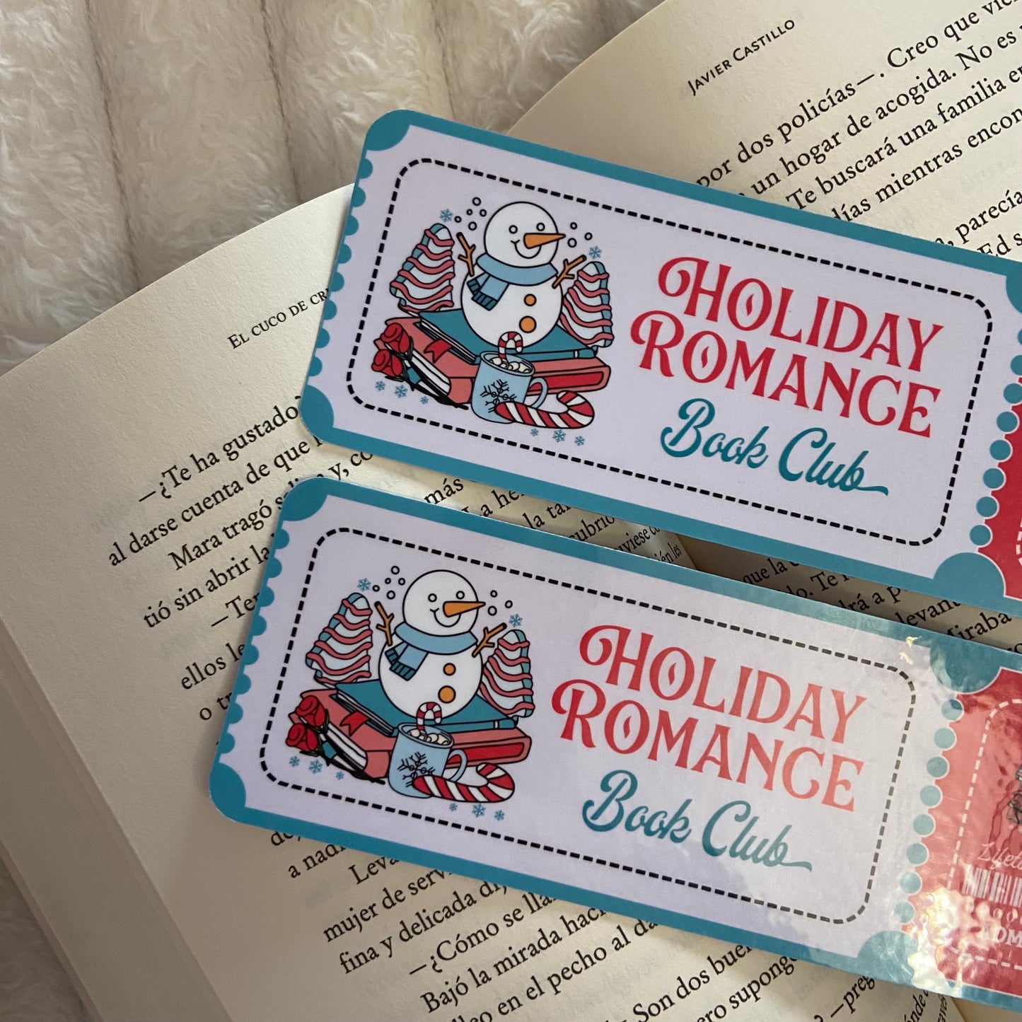 Marcapáginas Holiday romance bookclub