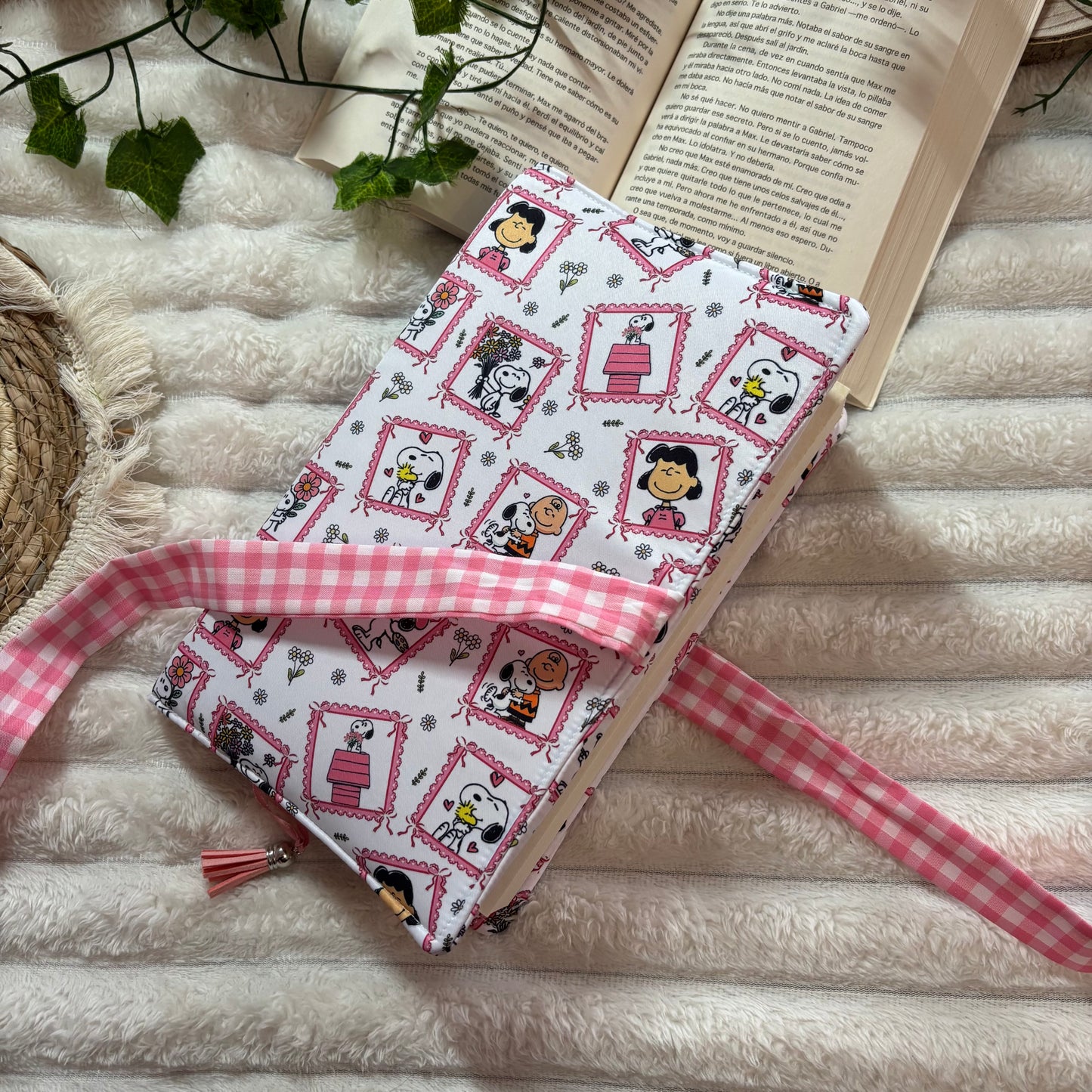 Funda de solapas cuadros de Snoopy
