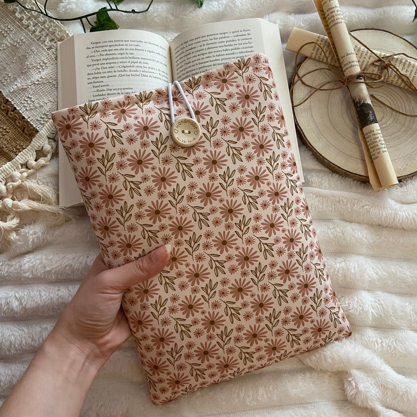 Funda literaria daisy flowers