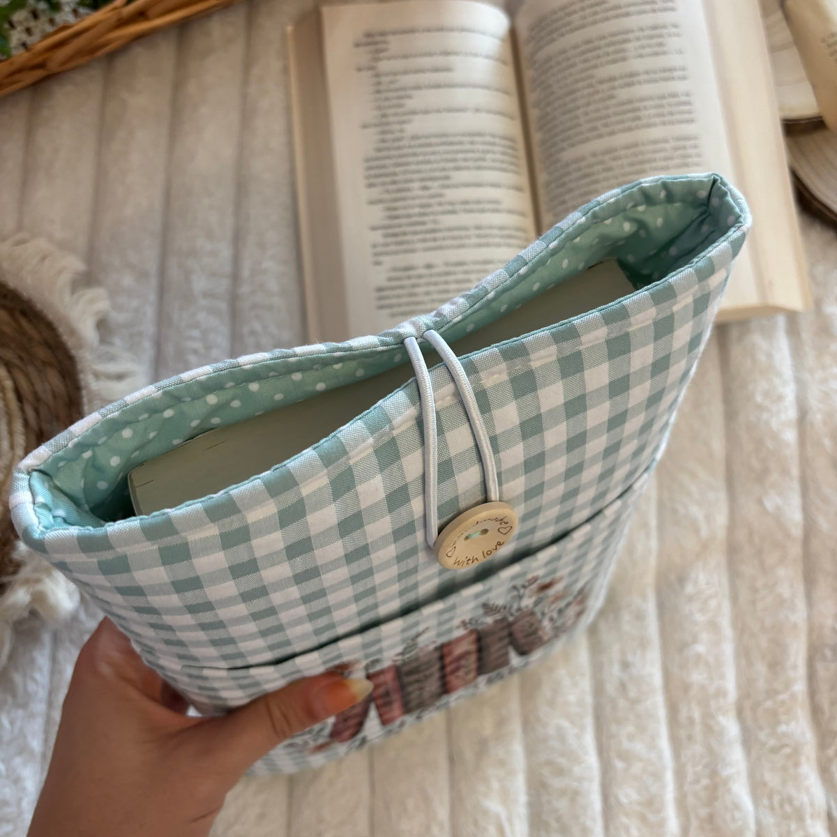 Funda literaria Just one more chapter vichy con bolsillo
