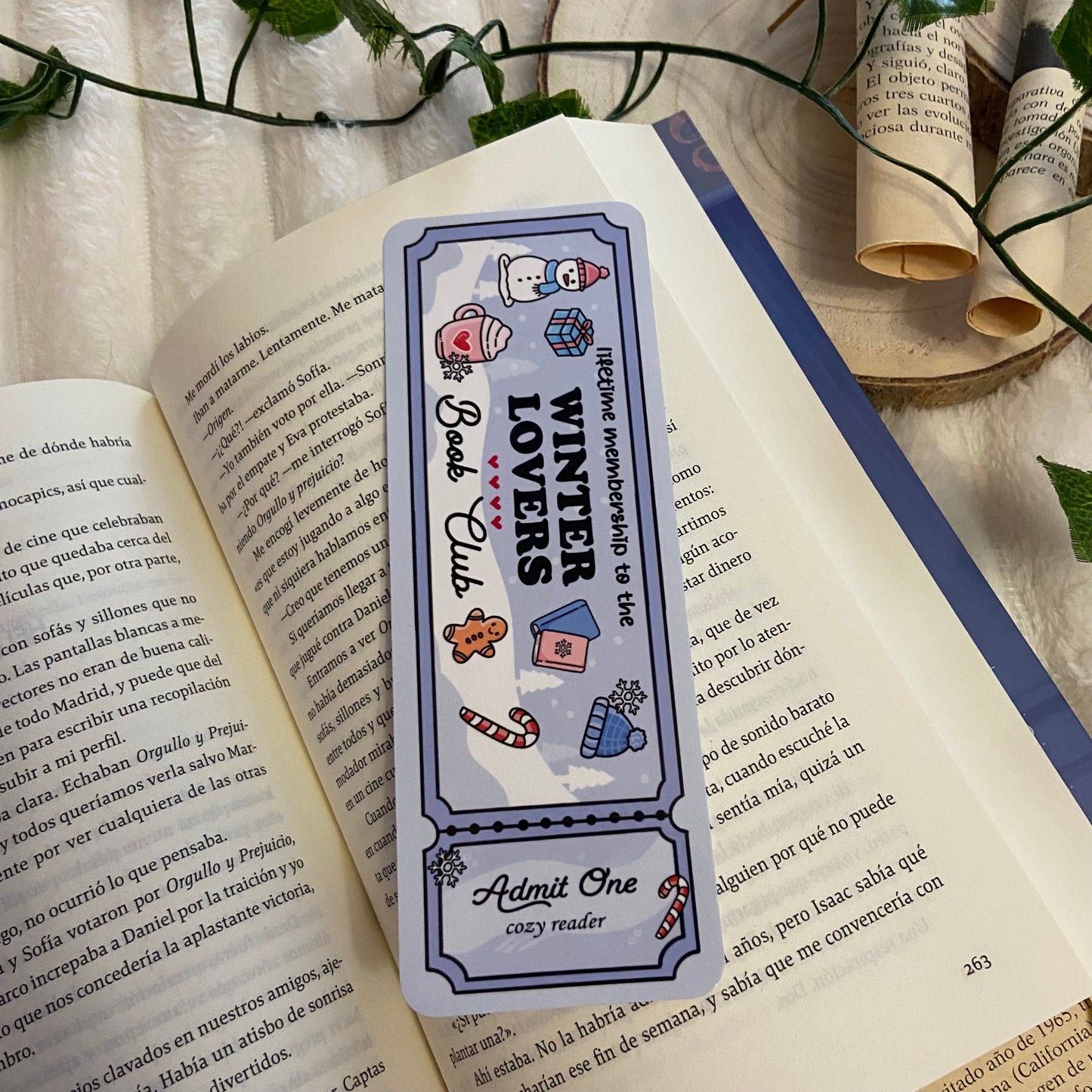 Marcapáginas Winter lovers bookclub