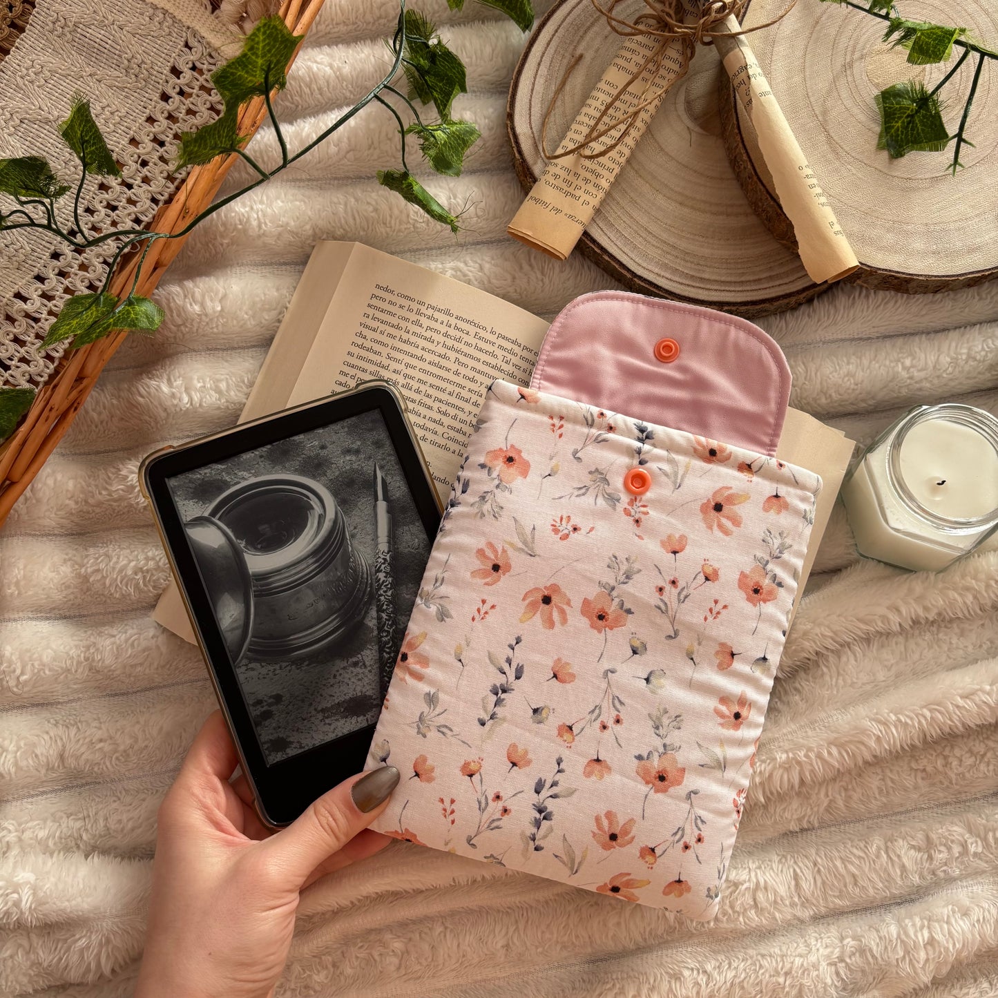 Funda para ebook amapolas