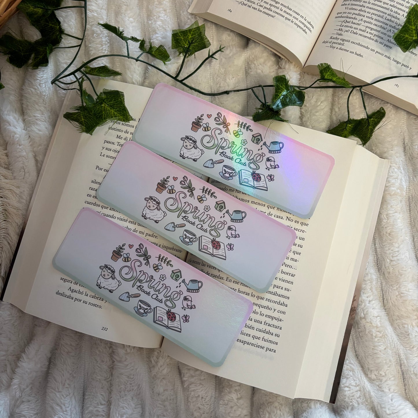 Marcapáginas Spring bookclub holográfico
