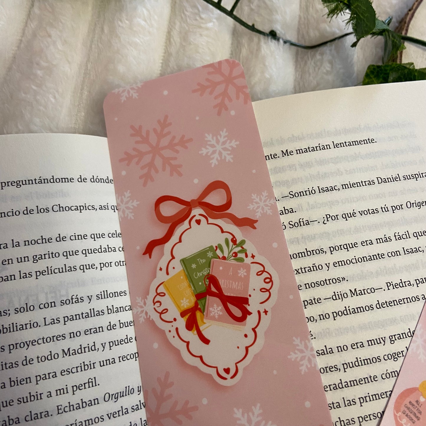 Marcapáginas gatito navideño