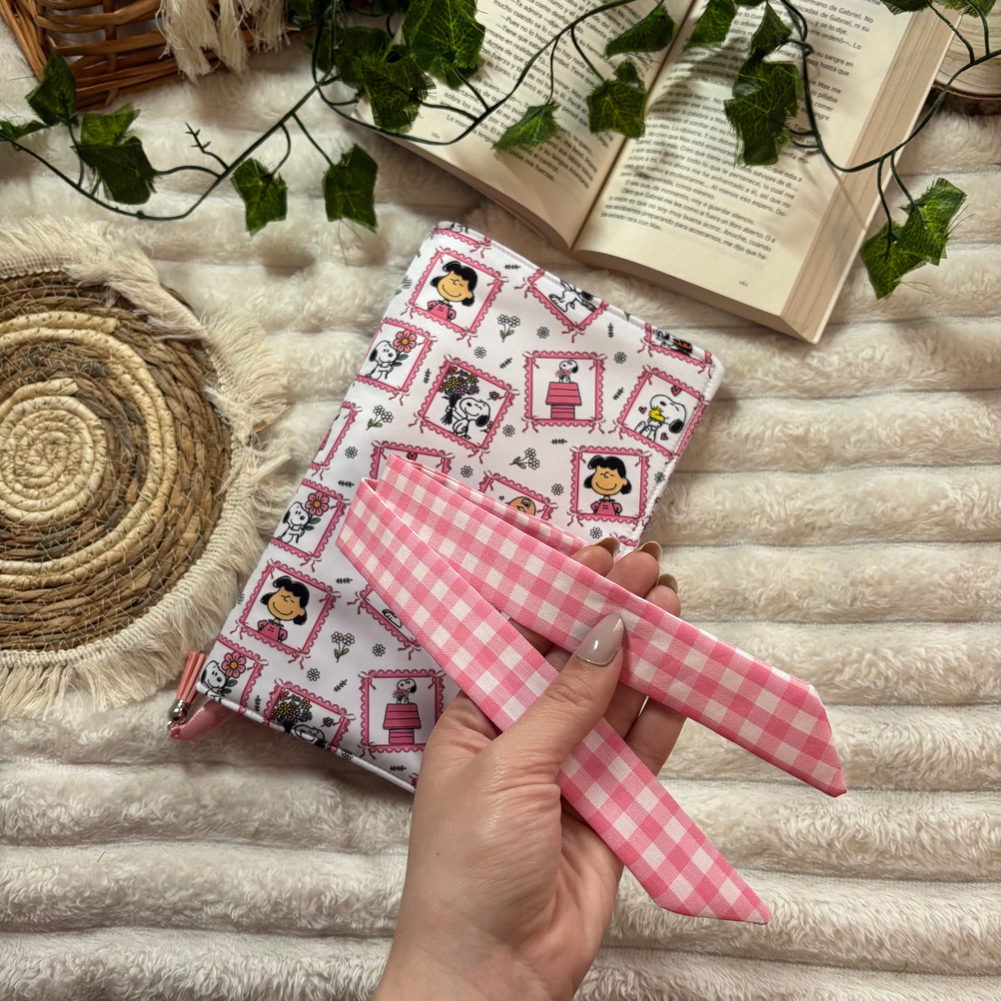 Funda de solapas cuadros de Snoopy