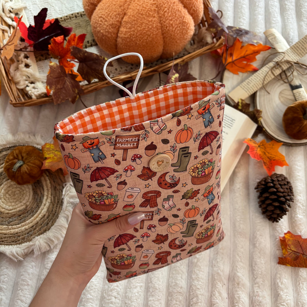 Funda literaria farmer market in autumn