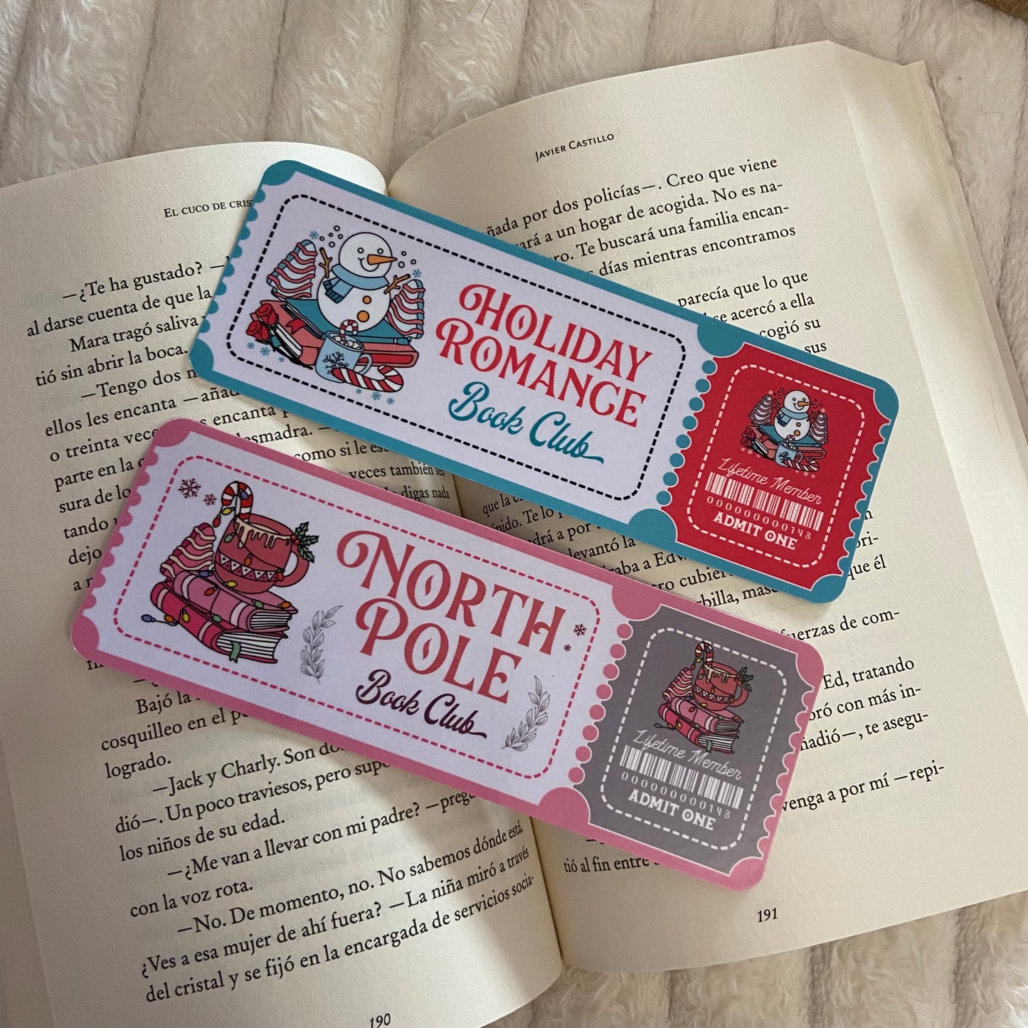 Pack 2 marcapáginas Holiday romance bookclub y North Pole bookclub