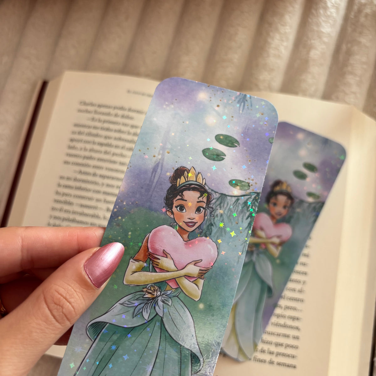 Marcapáginas princesa Tiana holográfico