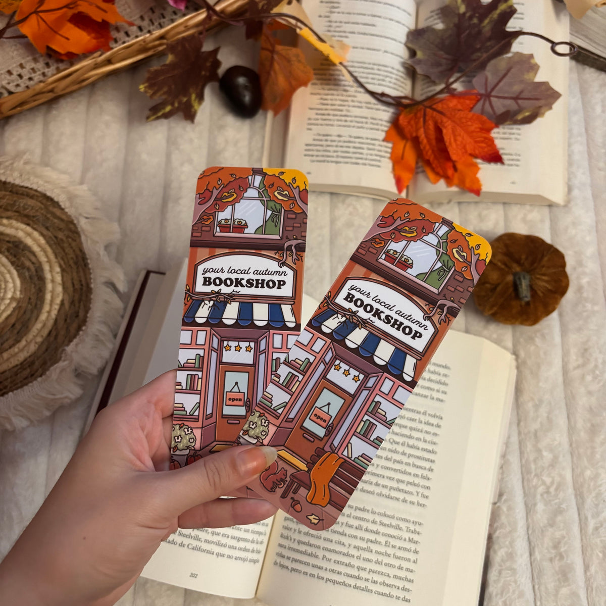 Marcapáginas local autumn bookshop