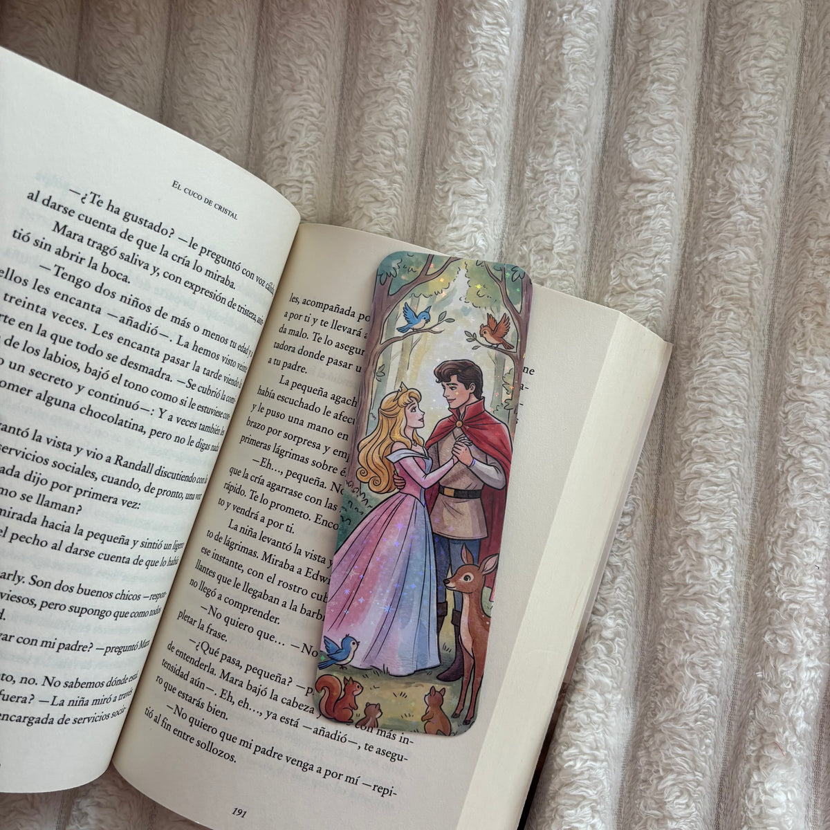 Marcapáginas princesa Aurora y Felipe holográfico