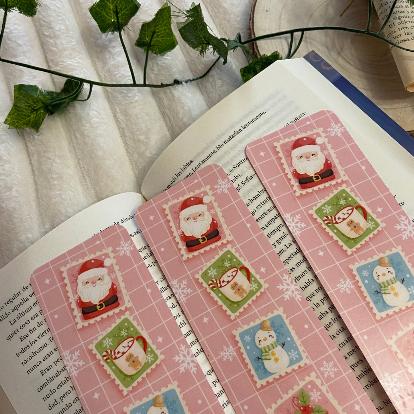 Marcapáginas sellos navideños