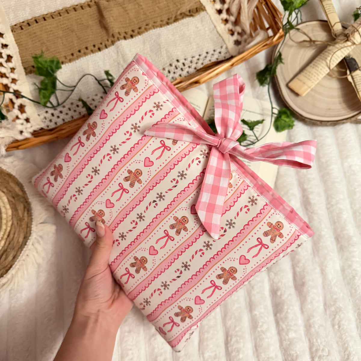 Funda literaria Gingerbread con lazo