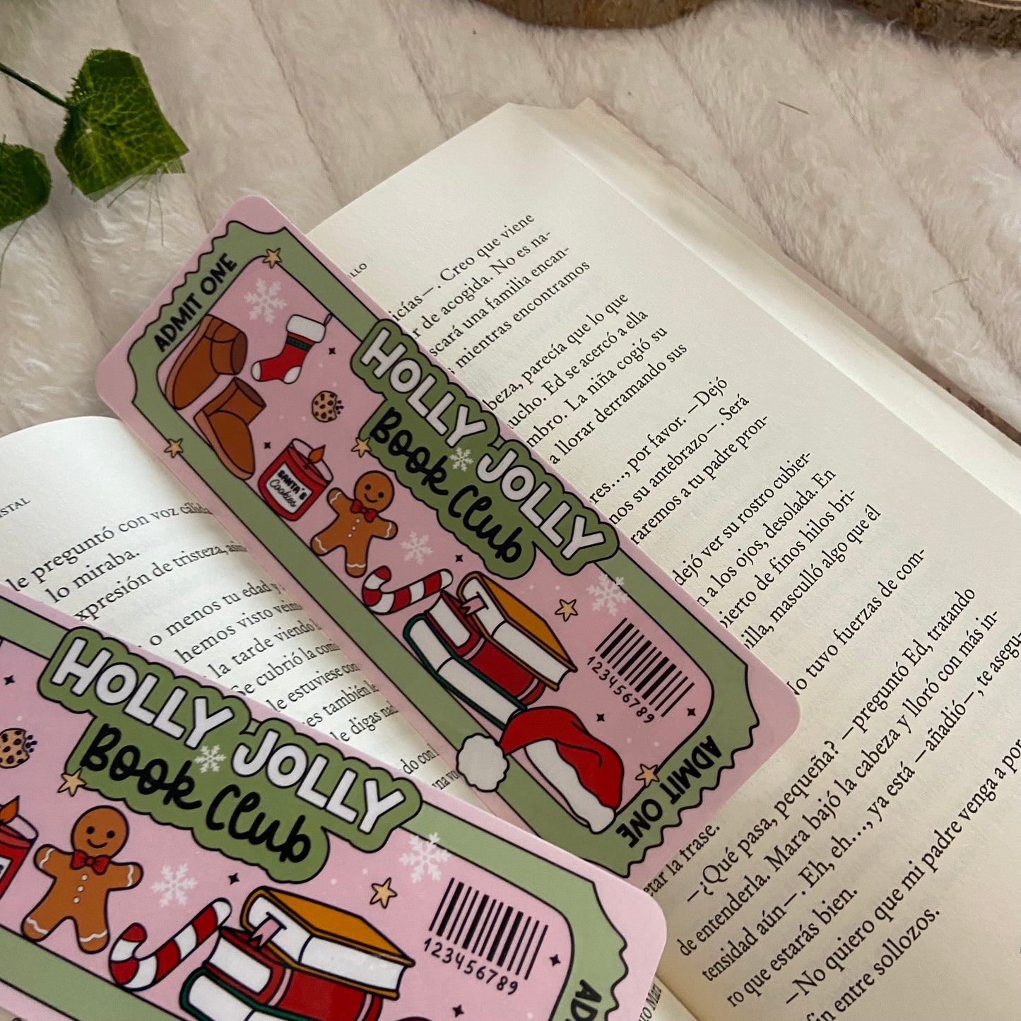 Marcapáginas ticket Holly Jolly