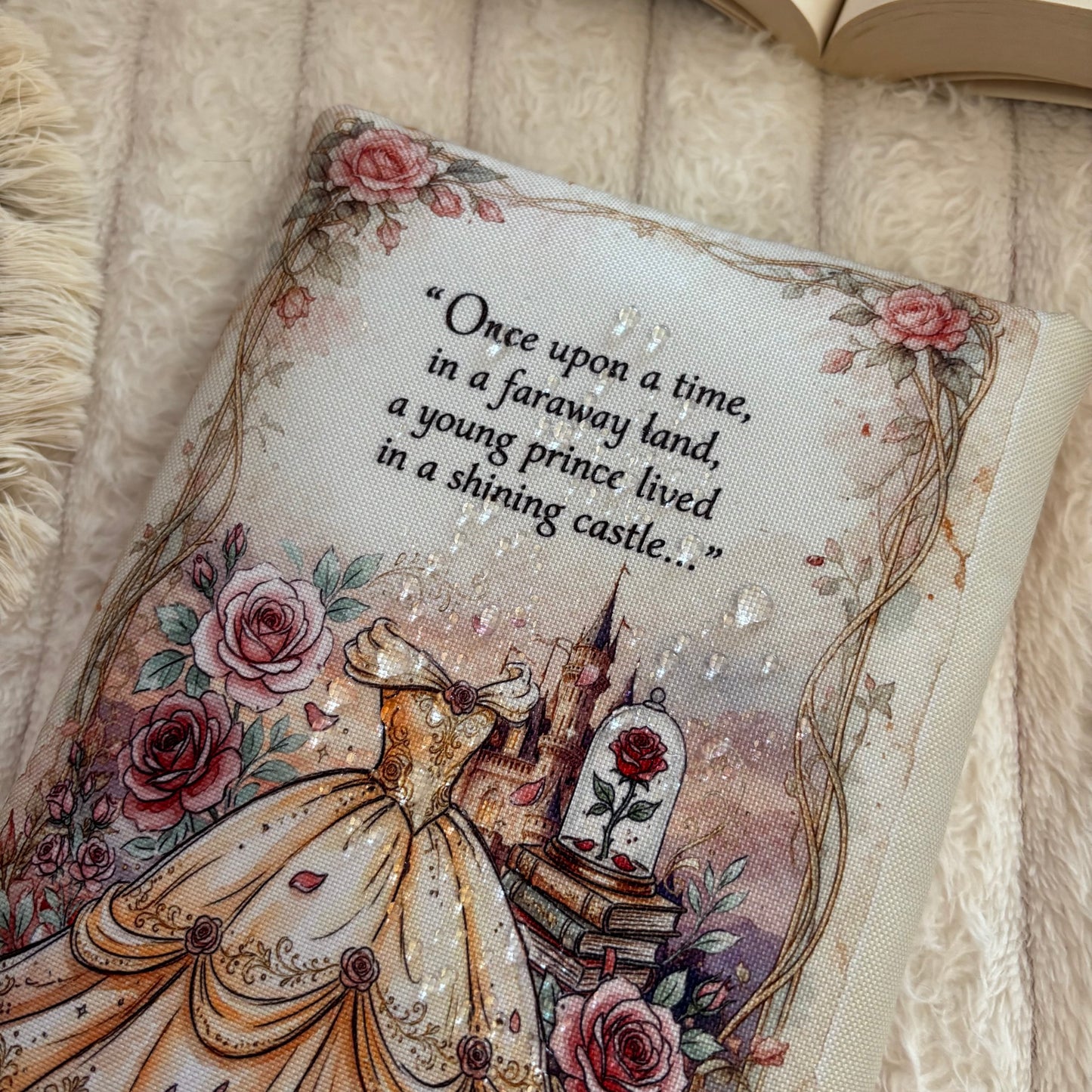 Funda de solapas para ebook érase una vez Bella y Bestia impermeable