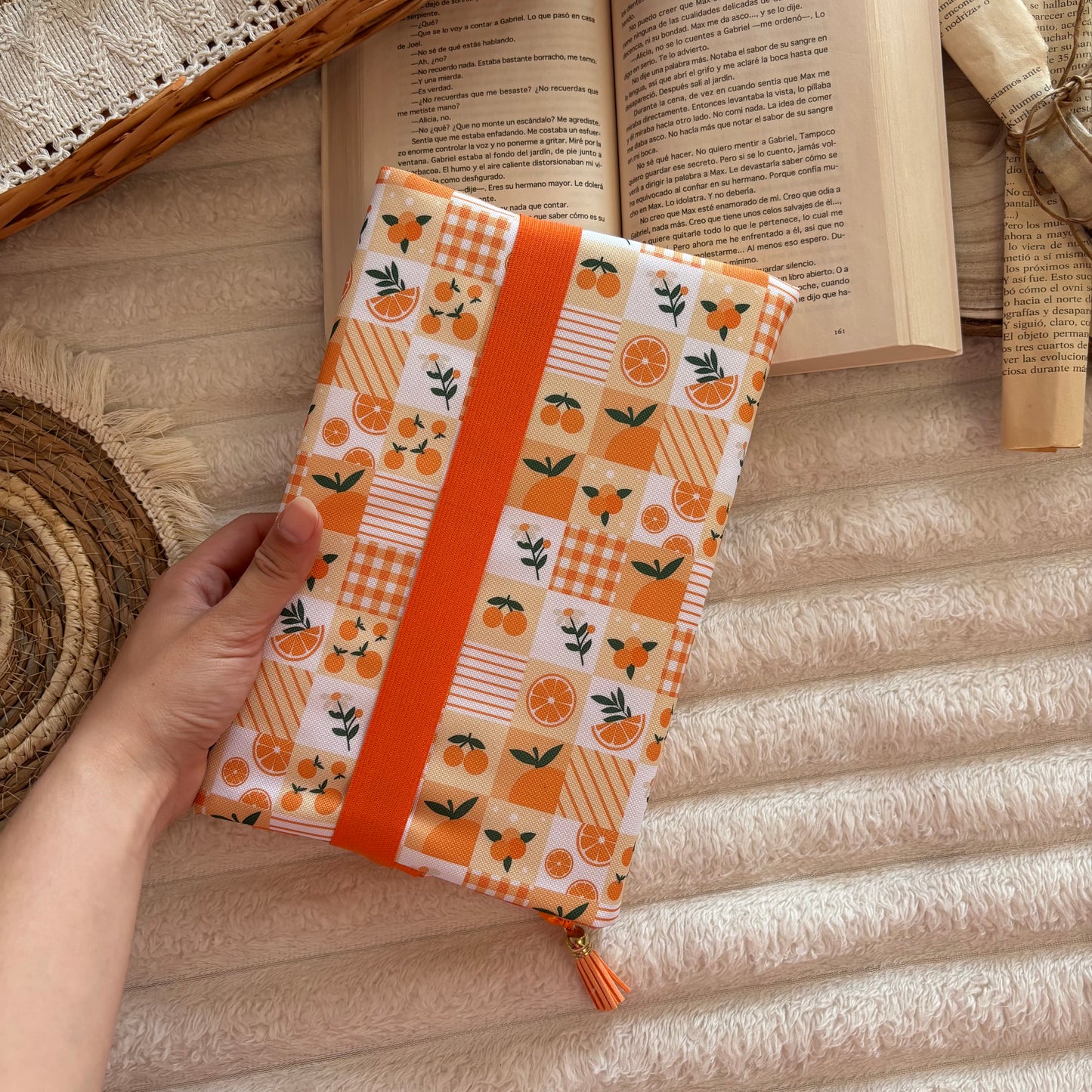 Funda ajustable naranjada impermeable
