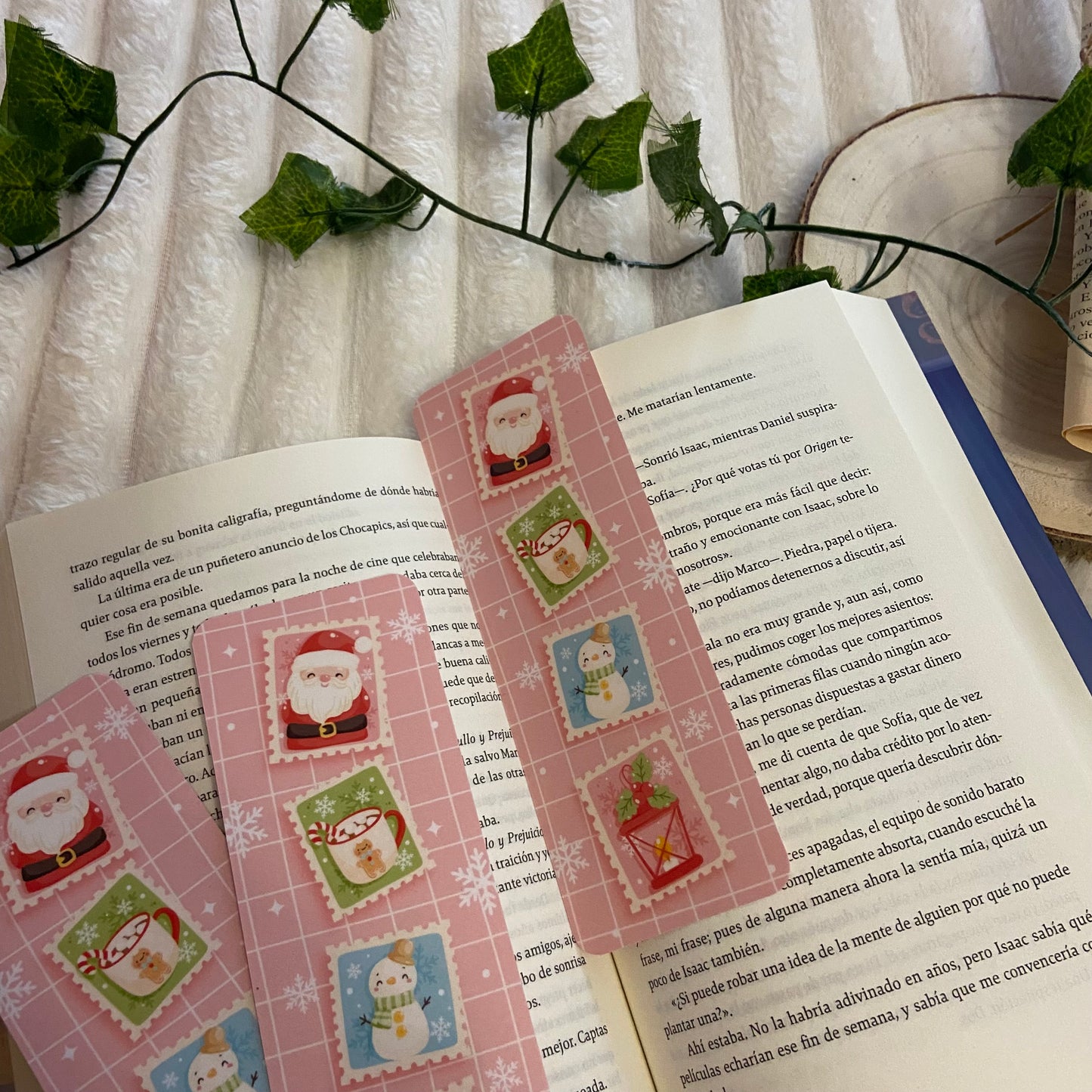 Marcapáginas sellos navideños