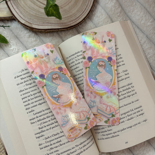 Marcapáginas She lives between pages holográfico