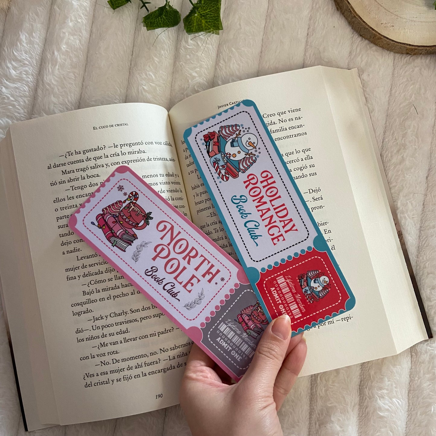 Pack 2 marcapáginas Holiday romance bookclub y North Pole bookclub