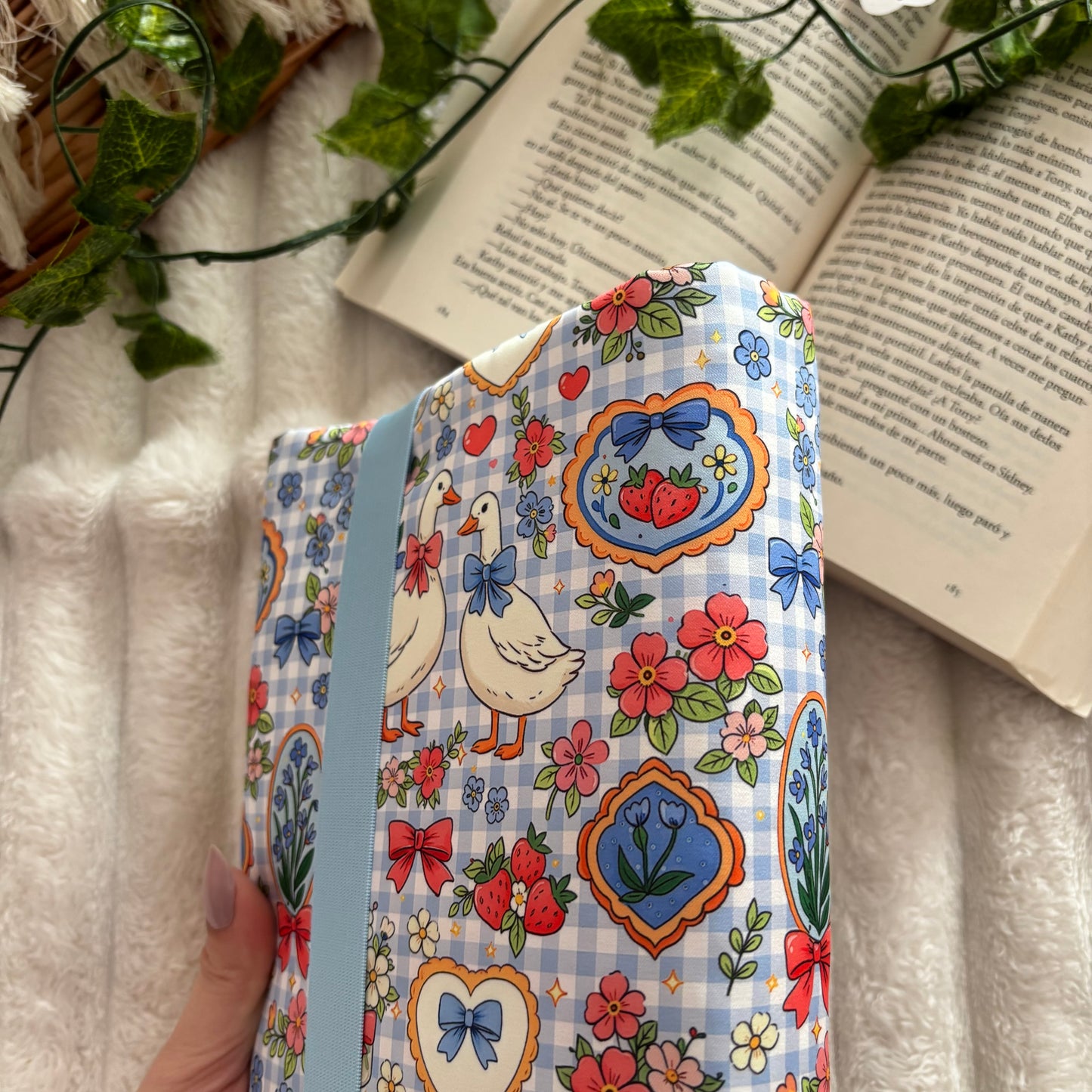 Funda ajustable primavera vichy