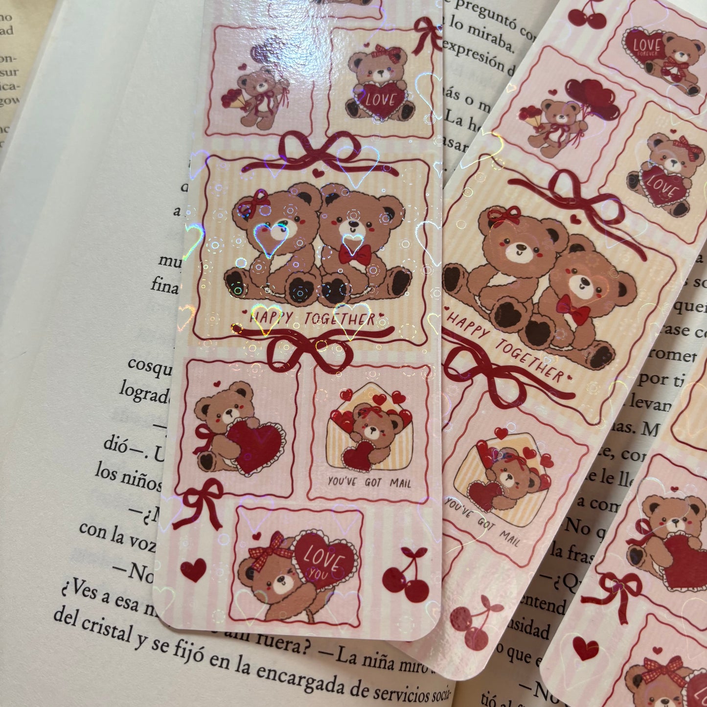 Marcapáginas happy together holográfico