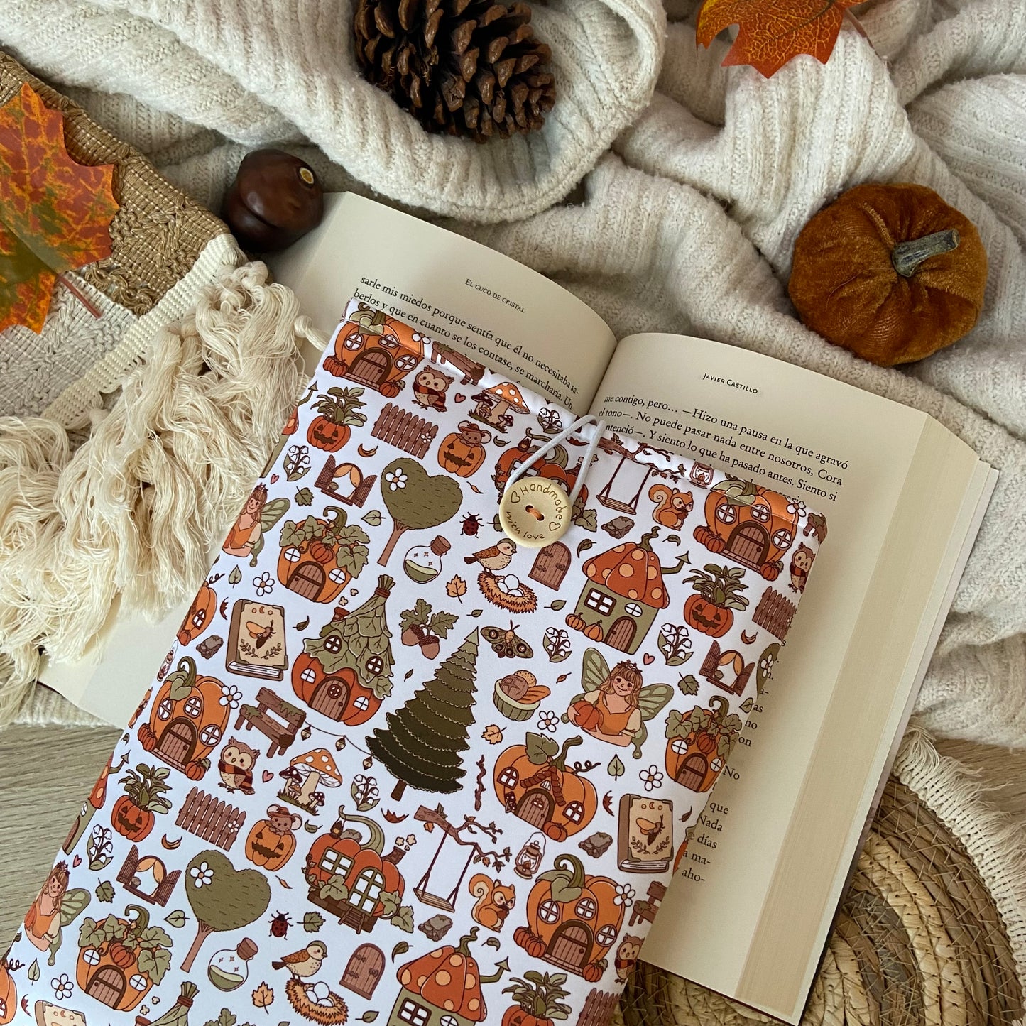 Funda literaria bosque otoñal