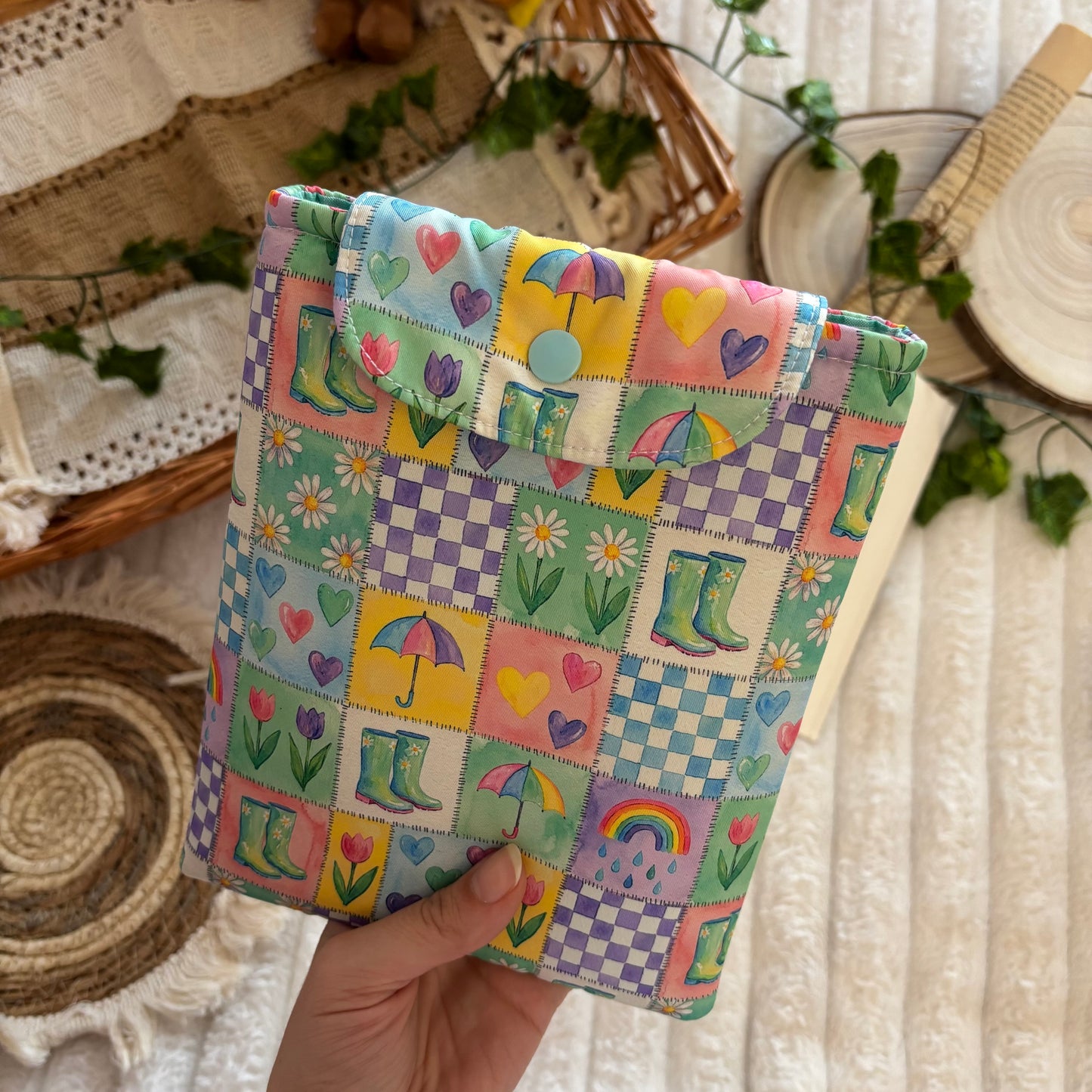 Funda kindle/kobo libra colour corazones de Abril