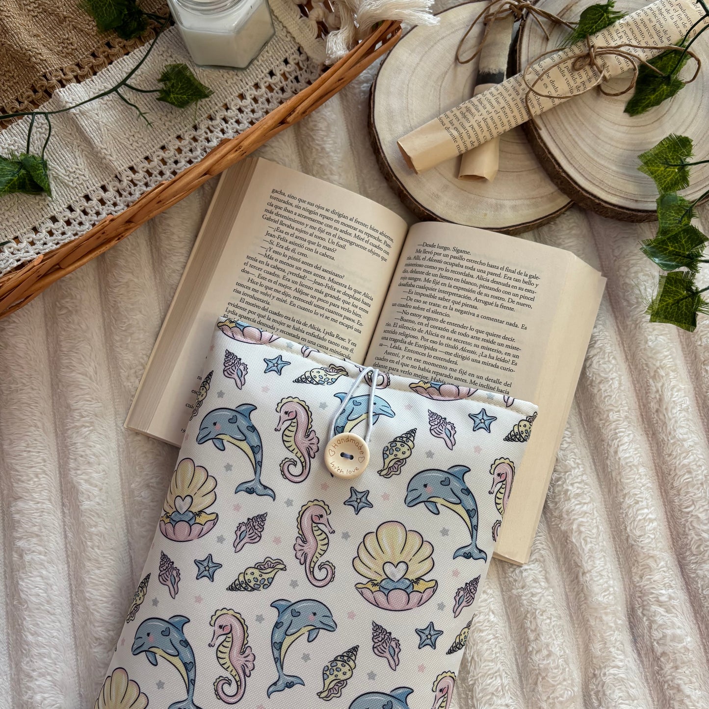 Funda literaria mar de perlas impermeable