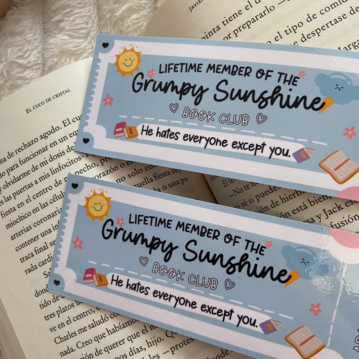 Marcapáginas Lifetime member of the grumpy sunshine bookclub