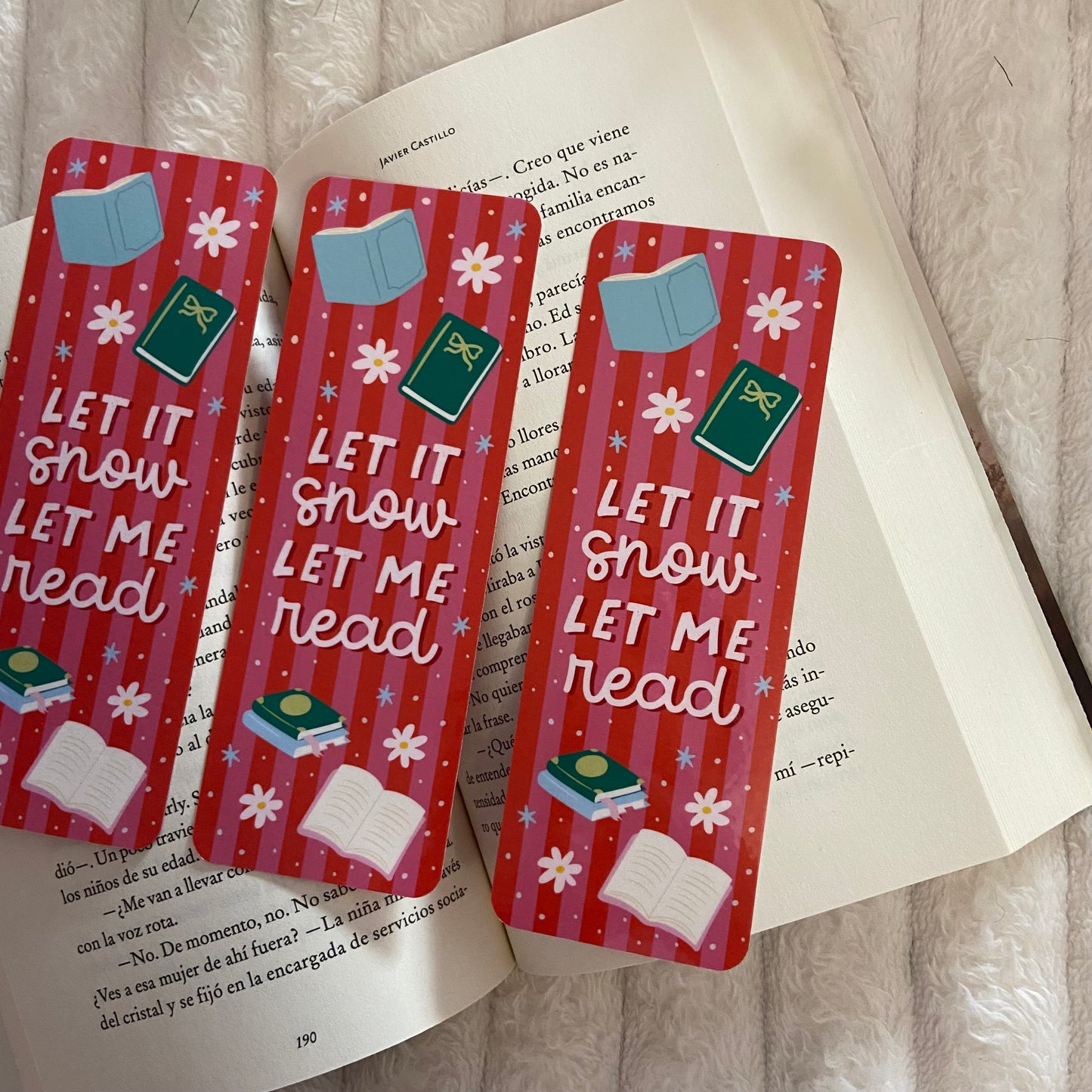 Marcapáginas Let it snow, let me read