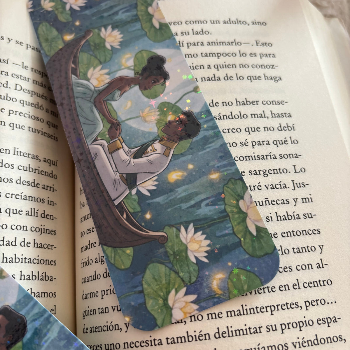 Marcapáginas Tiana y Naveen holográfico