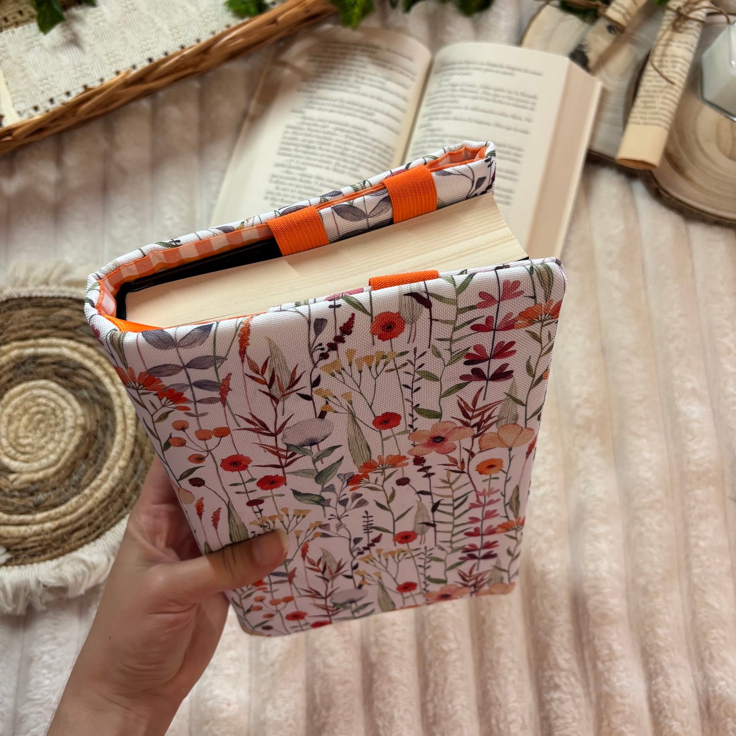 Funda ajustable ramas de flores impermeable