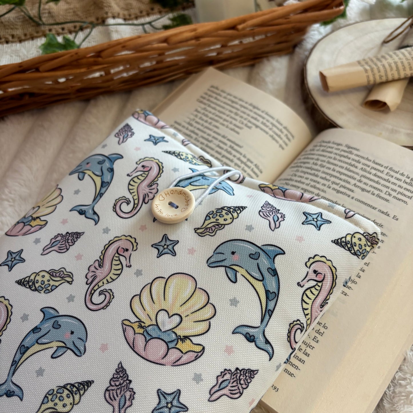 Funda literaria mar de perlas impermeable