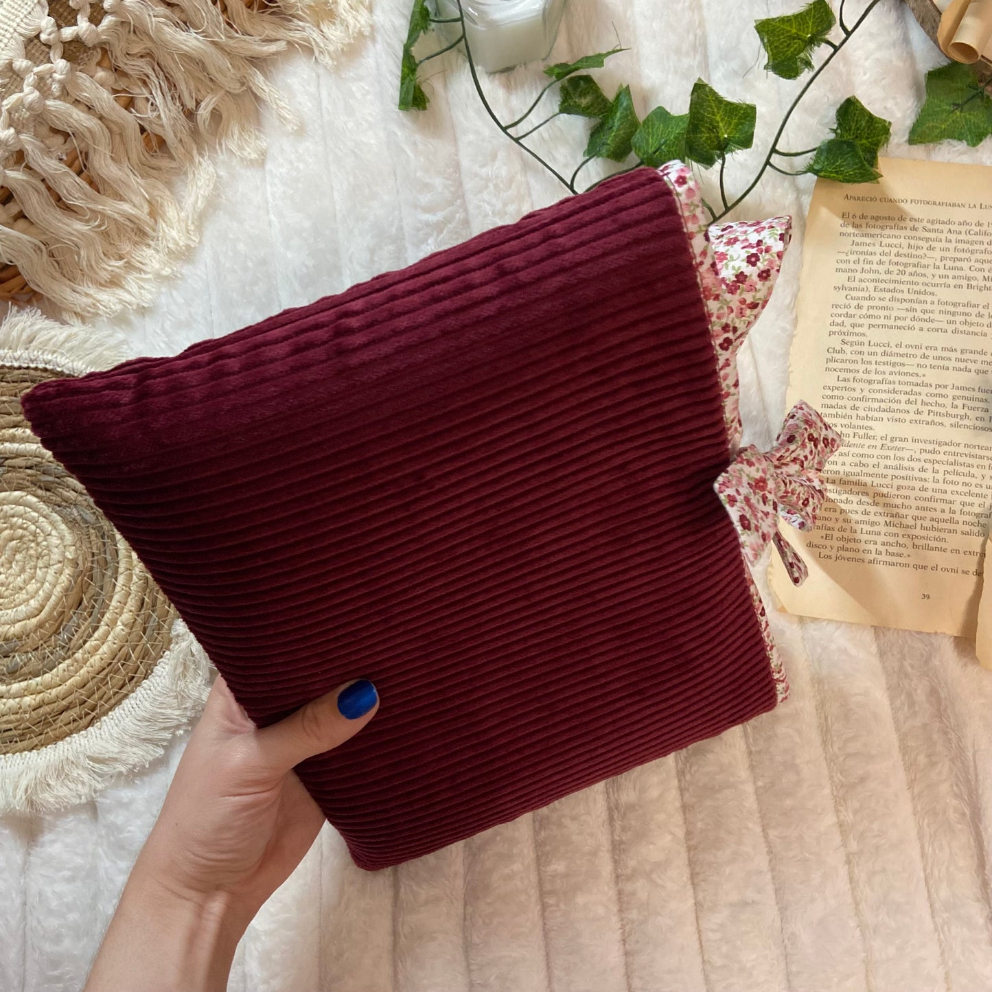 Funda literaria Venecia de pana