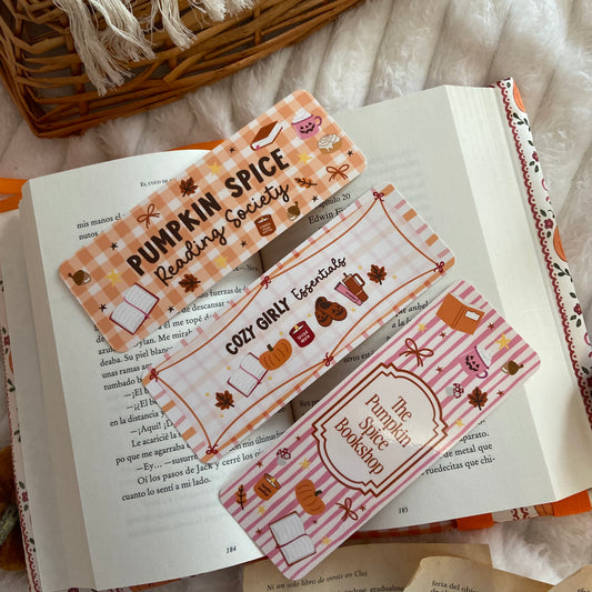Pack 3 marcapáginas Pumpkin spice