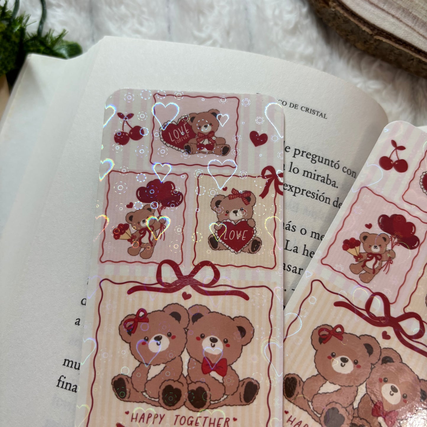 Marcapáginas happy together holográfico