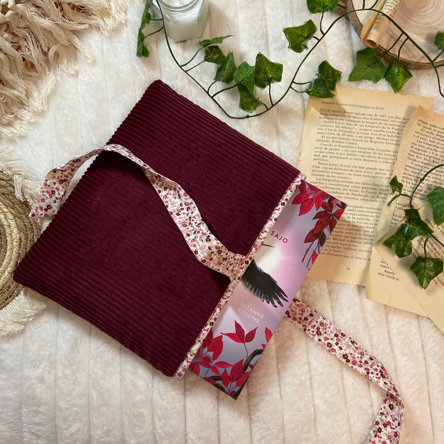 Funda literaria Venecia de pana