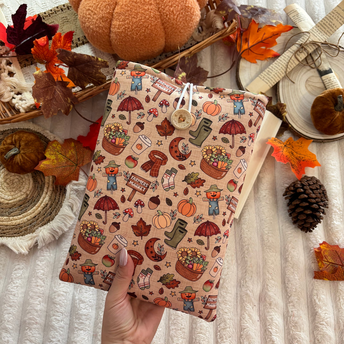 Funda literaria farmer market in autumn