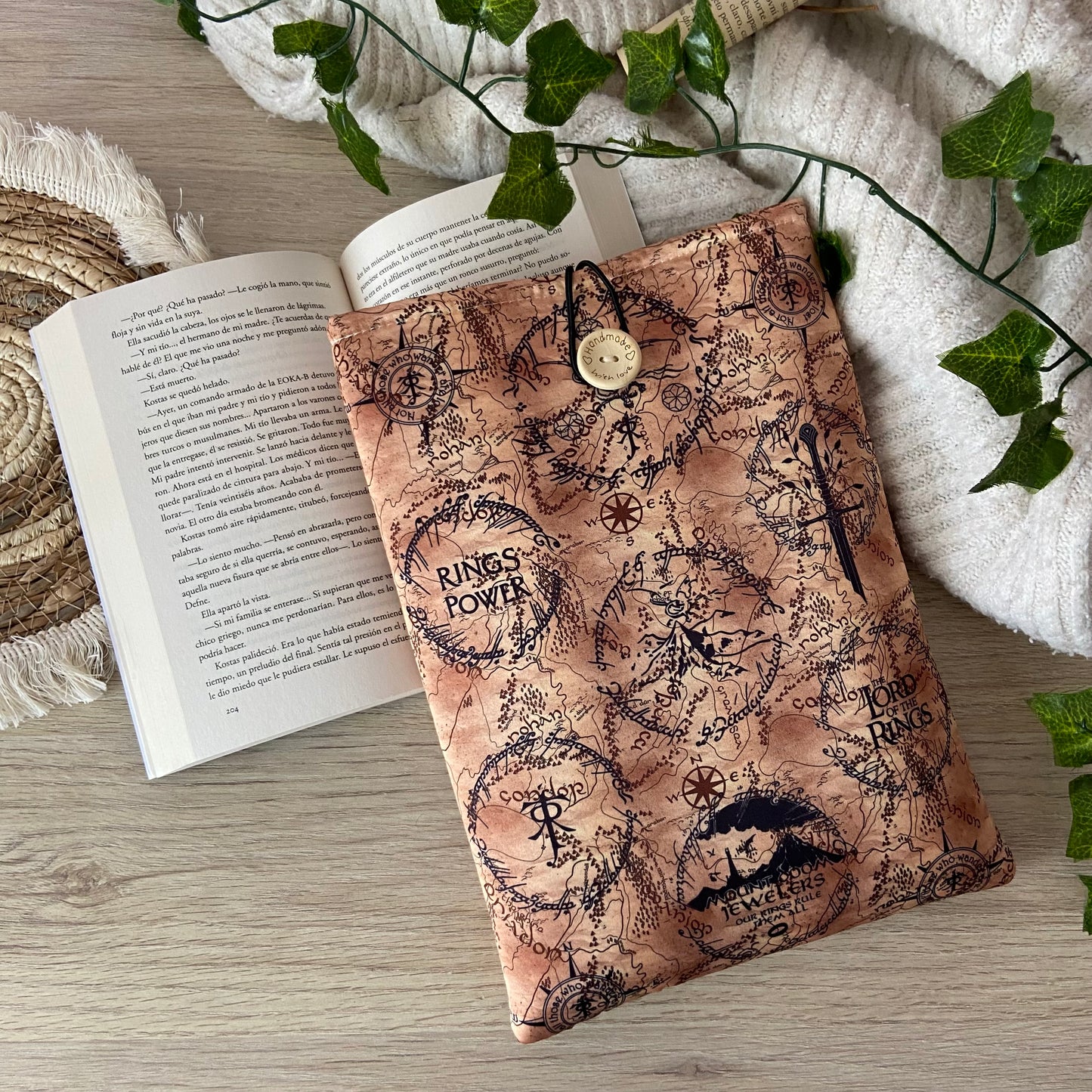 Funda literaria mapa El señor de los anillos