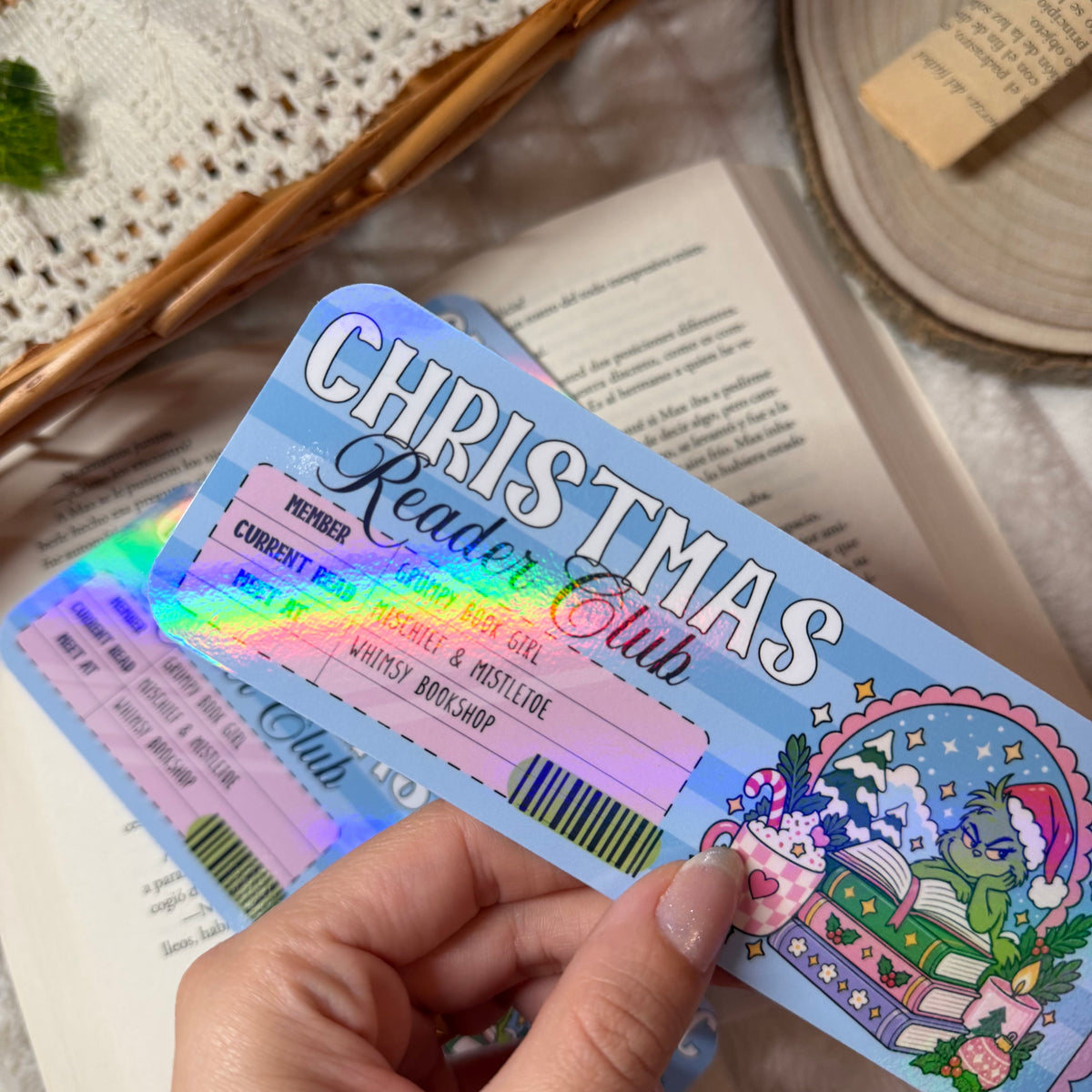 Marcapáginas Christmas reader club Grinch holográfico