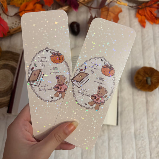 Marcapáginas Cozy autumn day holográfico