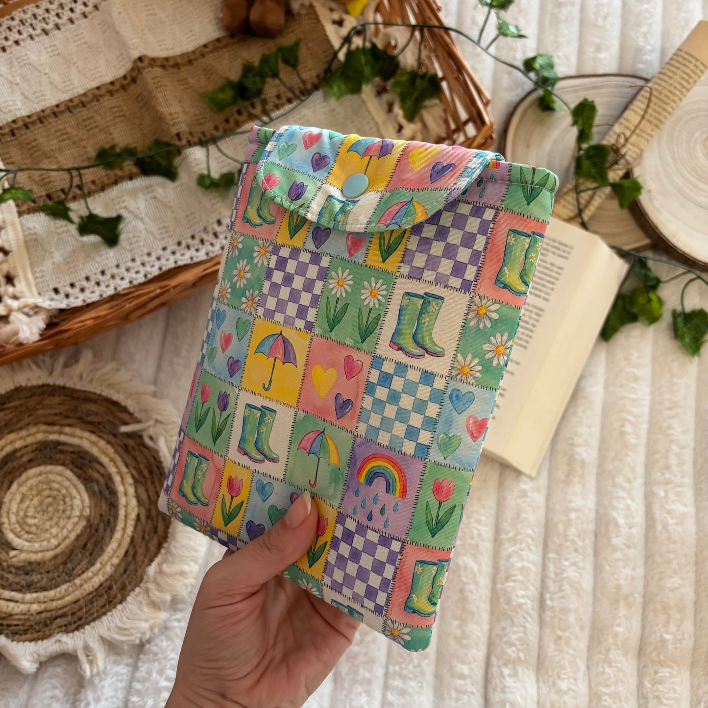 Funda kindle/kobo libra colour corazones de Abril