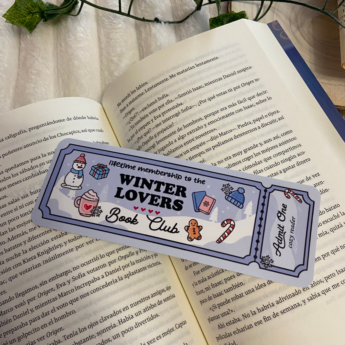Marcapáginas Winter lovers bookclub