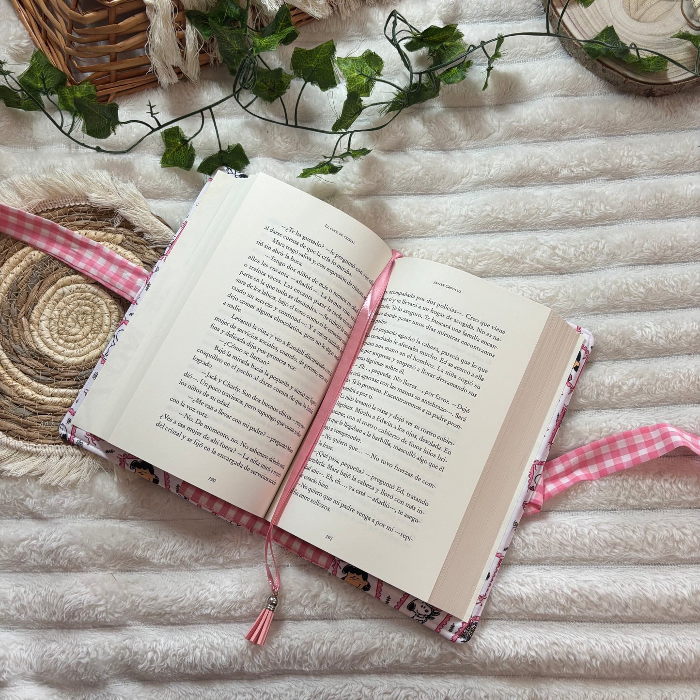 Funda de solapas cuadros de Snoopy