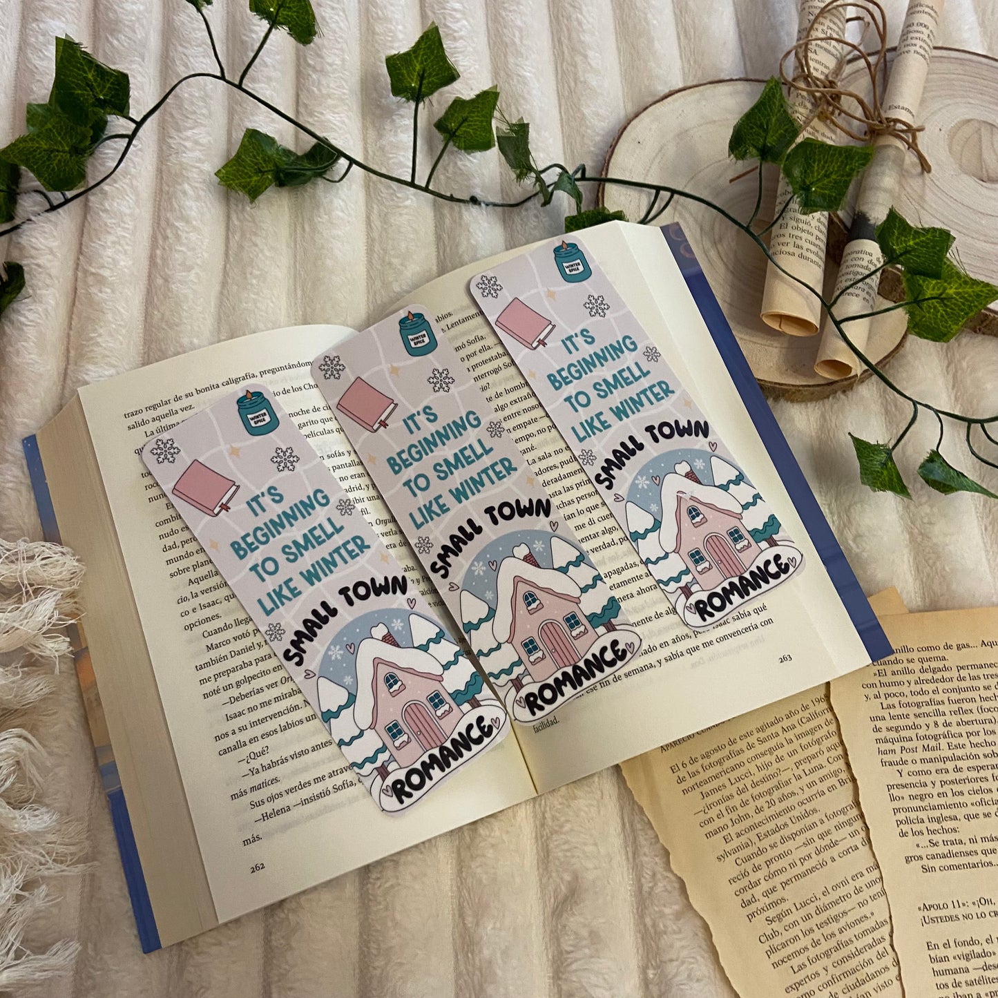 Marcapáginas Winter small town romance