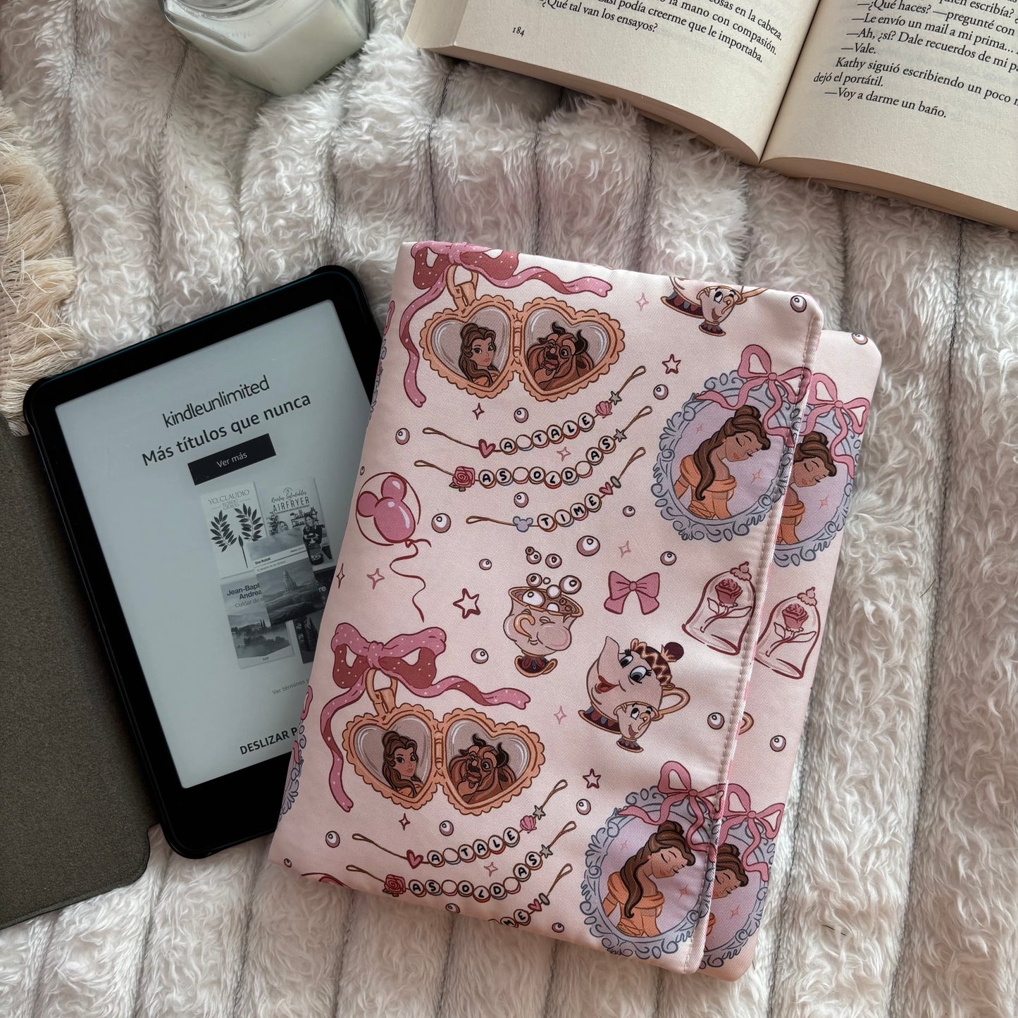Funda de solapas para ebook Tale as old as time Bella y Bestia